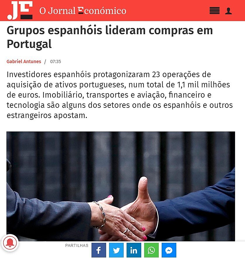 Grupos espanhis lideram compras em Portugal